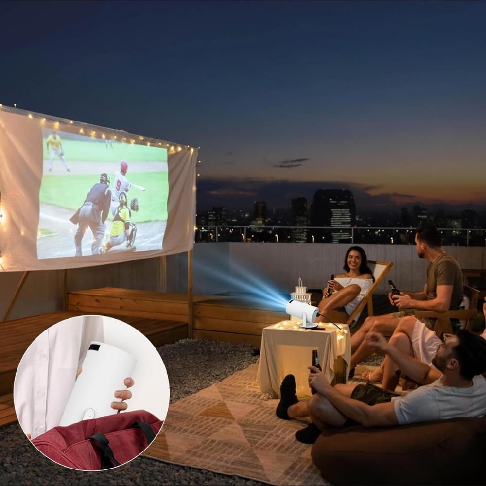 Projecteur Portable VistaCube – Transformez n'importe quel mur en cinéma 4K de 130”