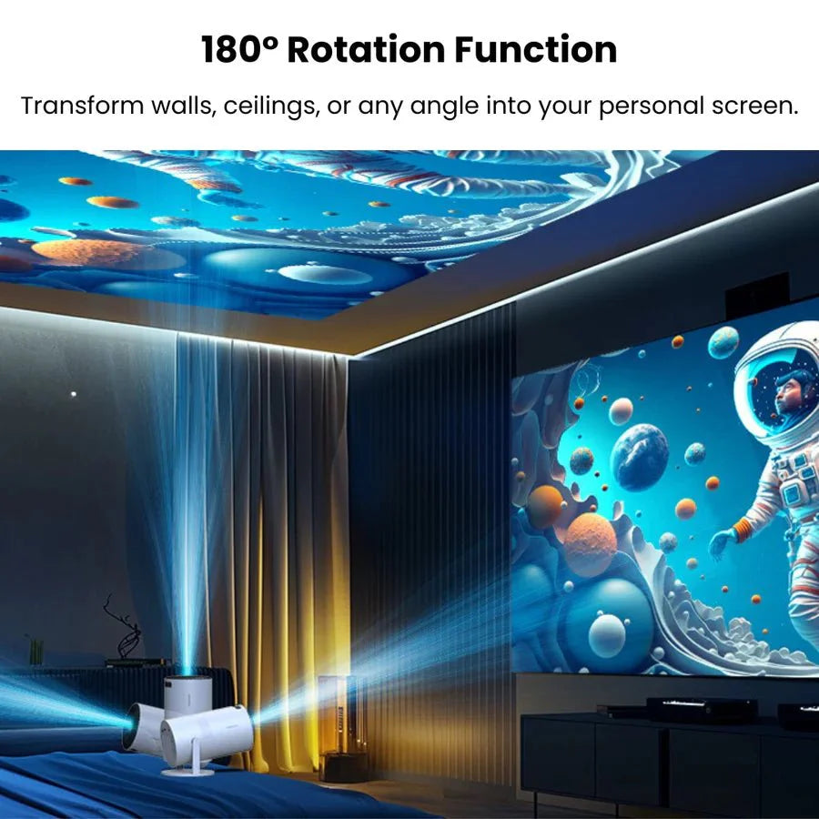 Projecteur Portable VistaCube – Transformez n'importe quel mur en cinéma 4K de 130”