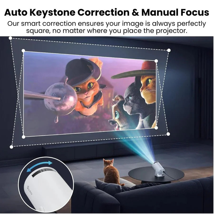 Projecteur Portable VistaCube – Transformez n'importe quel mur en cinéma 4K de 130”
