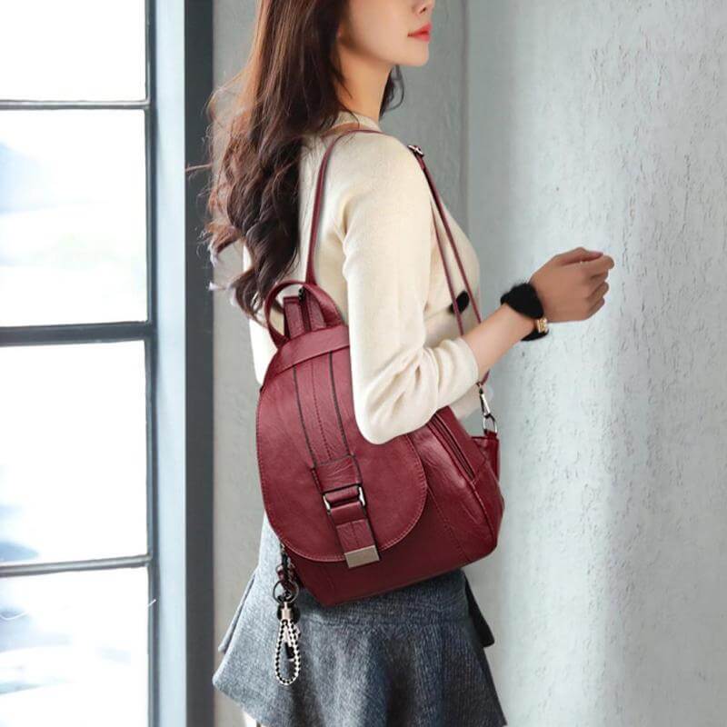 Sac à dos en cuir imperméable premium pour femmes