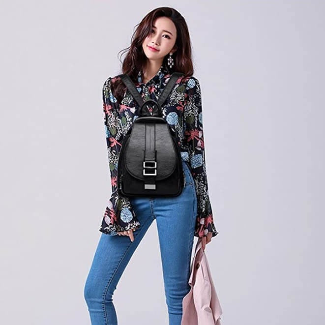 Sac à dos en cuir imperméable premium pour femmes