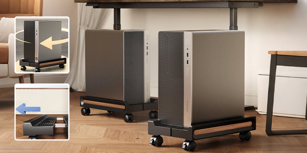 Support d'ordinateur avec roues pour boîtier d'ordinateur