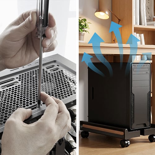 Support d'ordinateur avec roues pour boîtier d'ordinateur