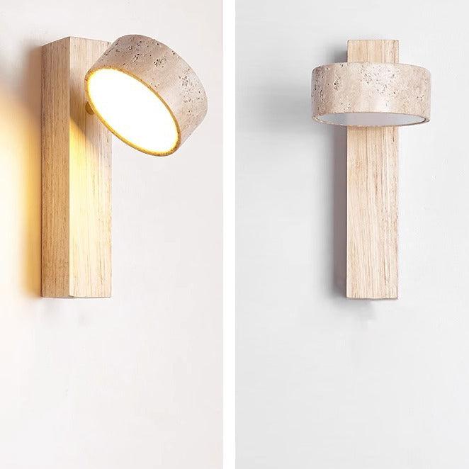 Lampe Murale en Travertin de Couleur Ivoire