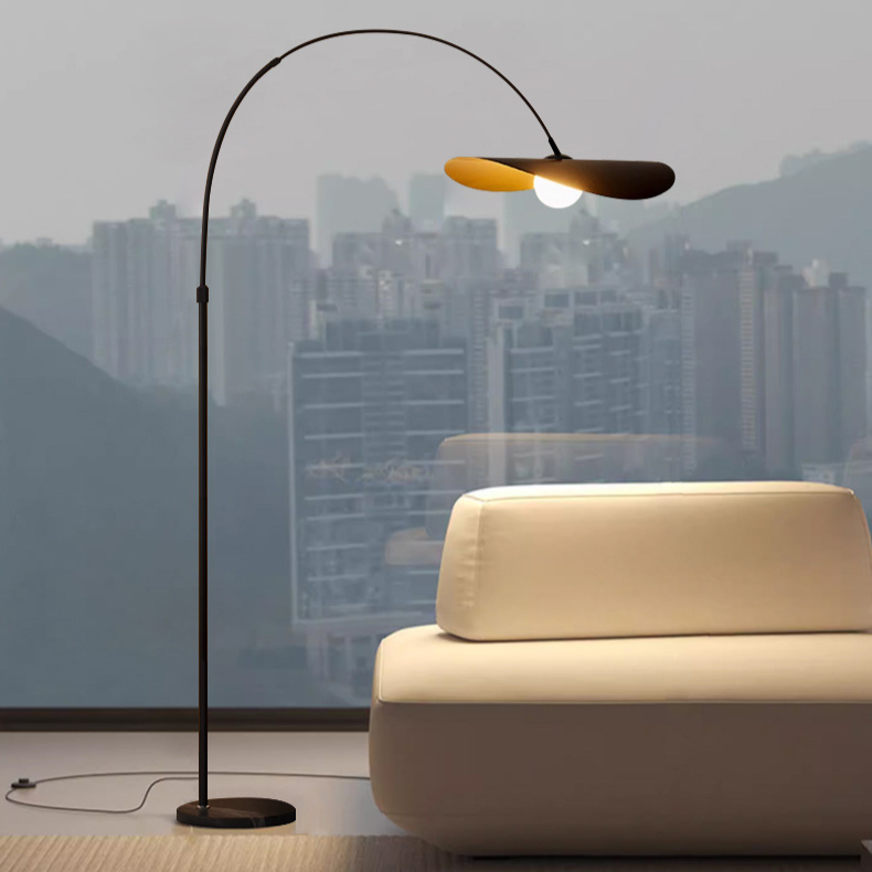 Lampe de sol en fer et acrylique fait main Wabi Sabi