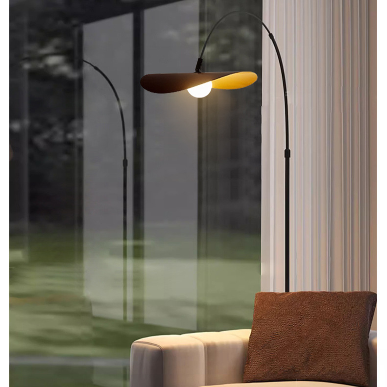 Lampe de sol en fer et acrylique fait main Wabi Sabi