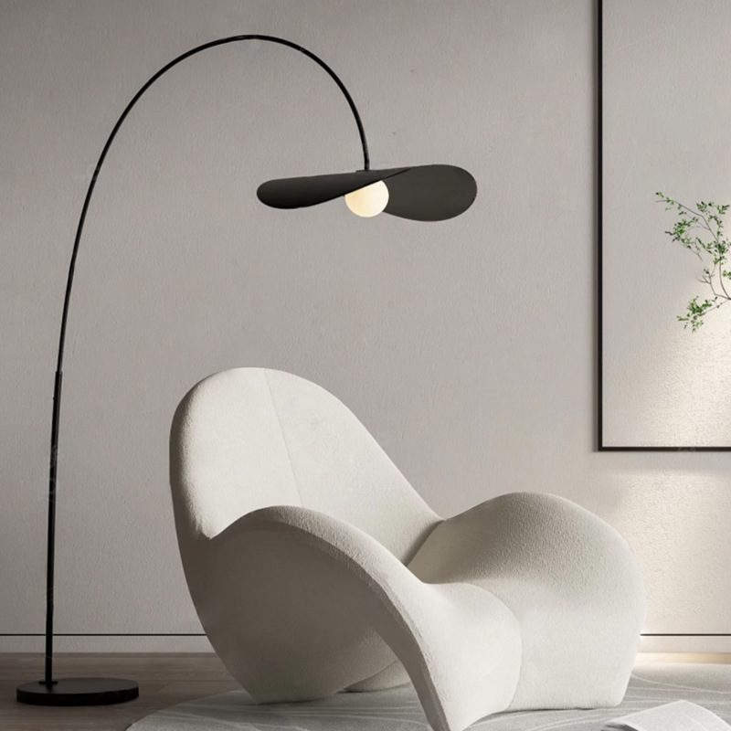 Lampe de sol en fer et acrylique fait main Wabi Sabi