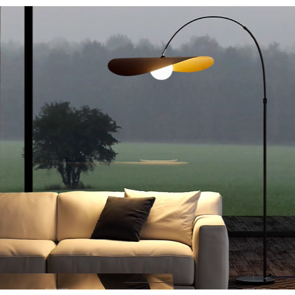 Lampe de sol en fer et acrylique fait main Wabi Sabi