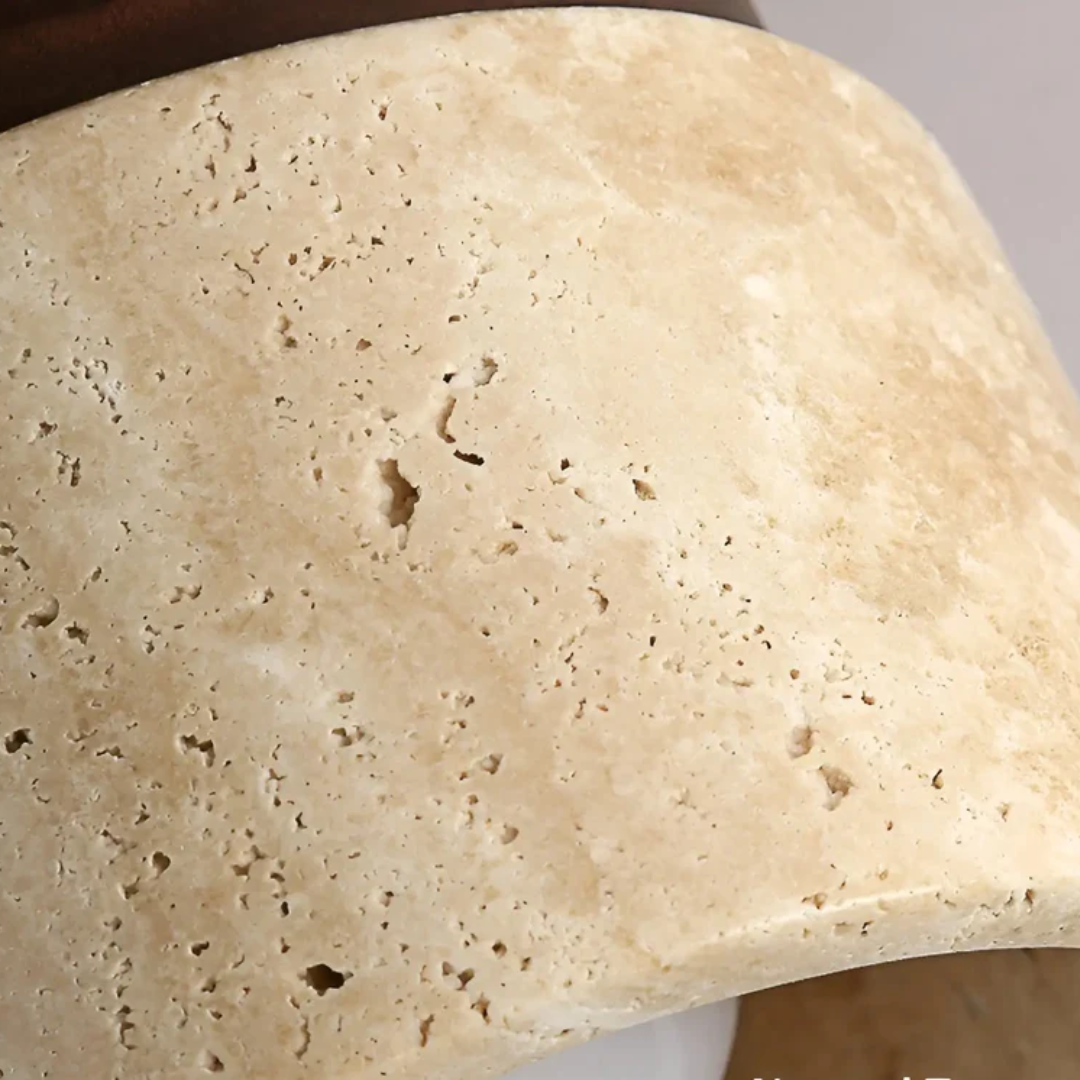 Lampe de Plafond Japonaise en Marbre Jaune Wabi Sabi - TranquilStone