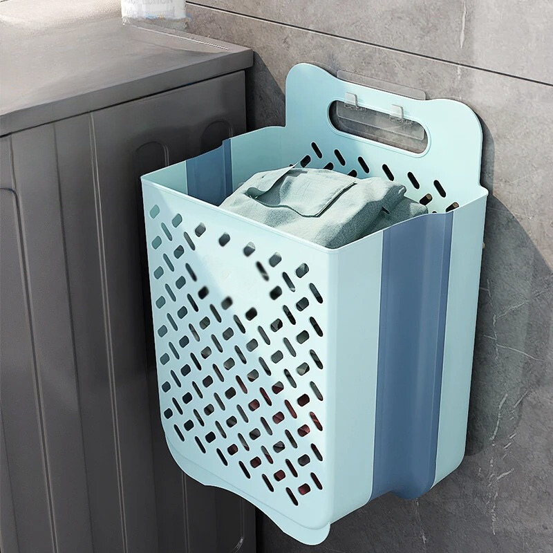 Panier à Linge Pliable Murale avec Design en Maille