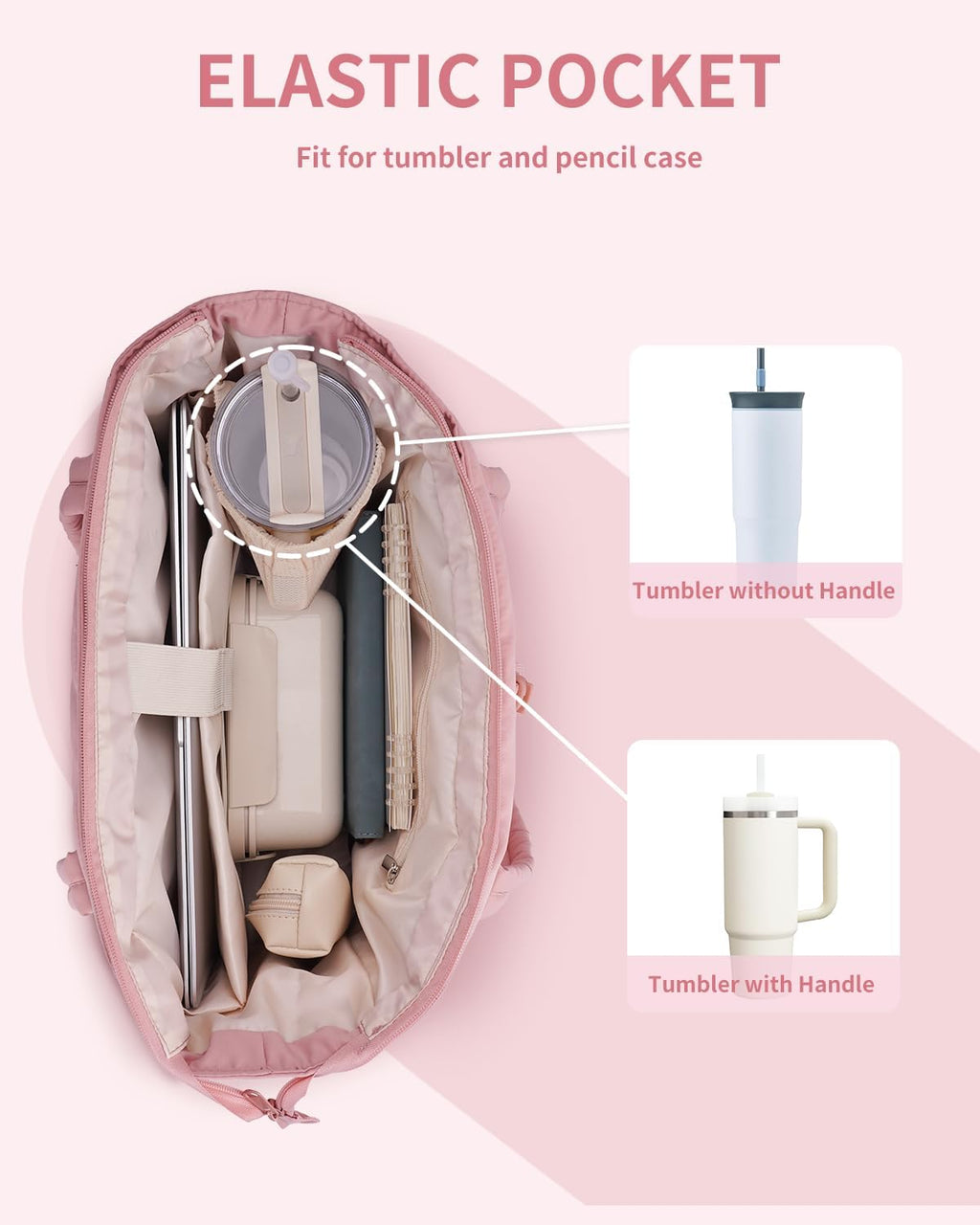Sac Puffer matelassé avec porte-gobelet et poche pour ordinateur portable, idéal pour le voyage et le travail