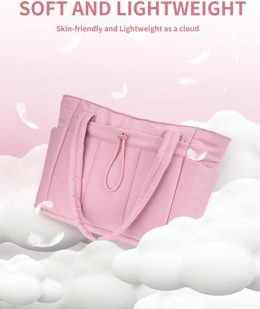 Sac Puffer matelassé avec porte-gobelet et poche pour ordinateur portable, idéal pour le voyage et le travail