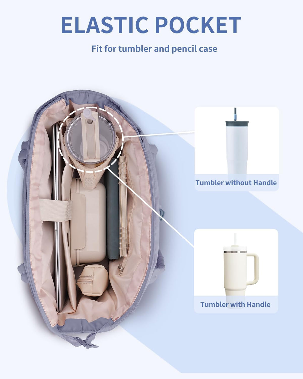 Sac Puffer matelassé avec porte-gobelet et poche pour ordinateur portable, idéal pour le voyage et le travail