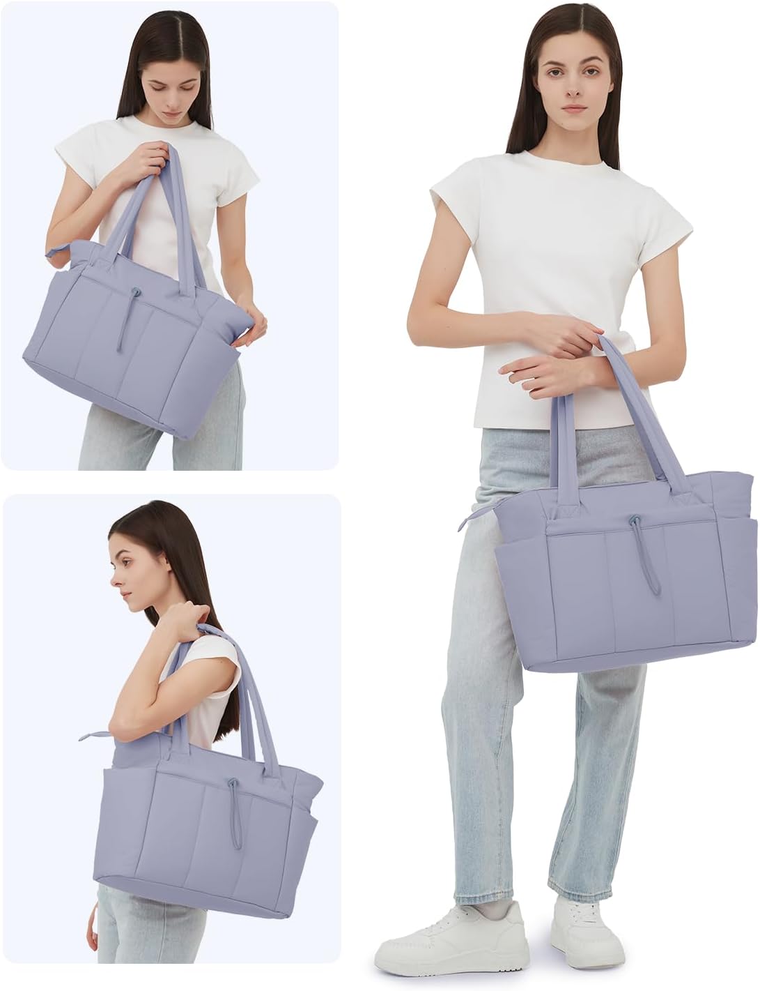 Sac Puffer matelassé avec porte-gobelet et poche pour ordinateur portable, idéal pour le voyage et le travail