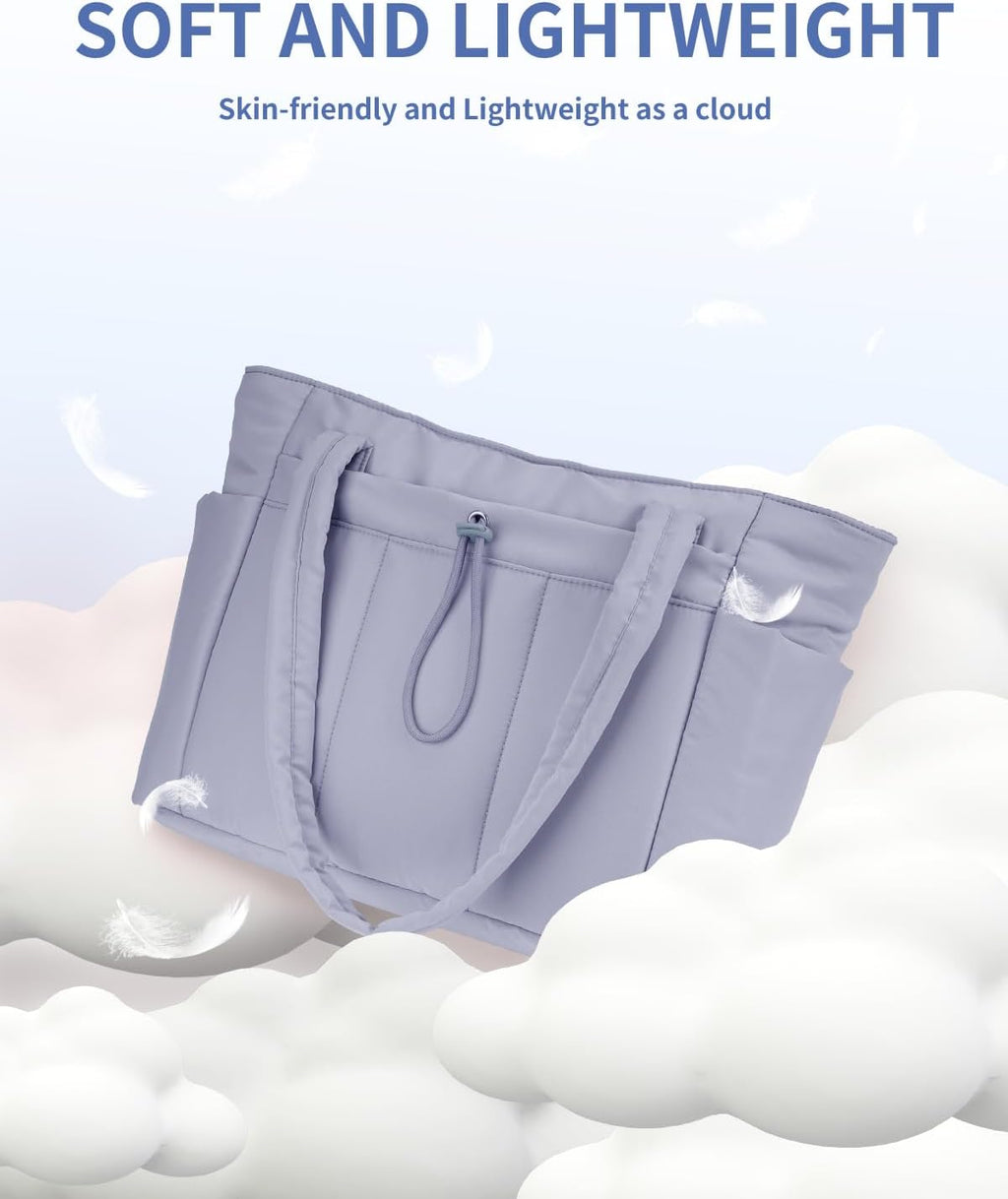 Sac Puffer matelassé avec porte-gobelet et poche pour ordinateur portable, idéal pour le voyage et le travail