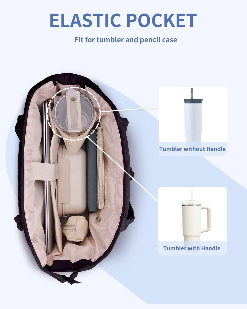 Sac Puffer matelassé avec porte-gobelet et poche pour ordinateur portable, idéal pour le voyage et le travail