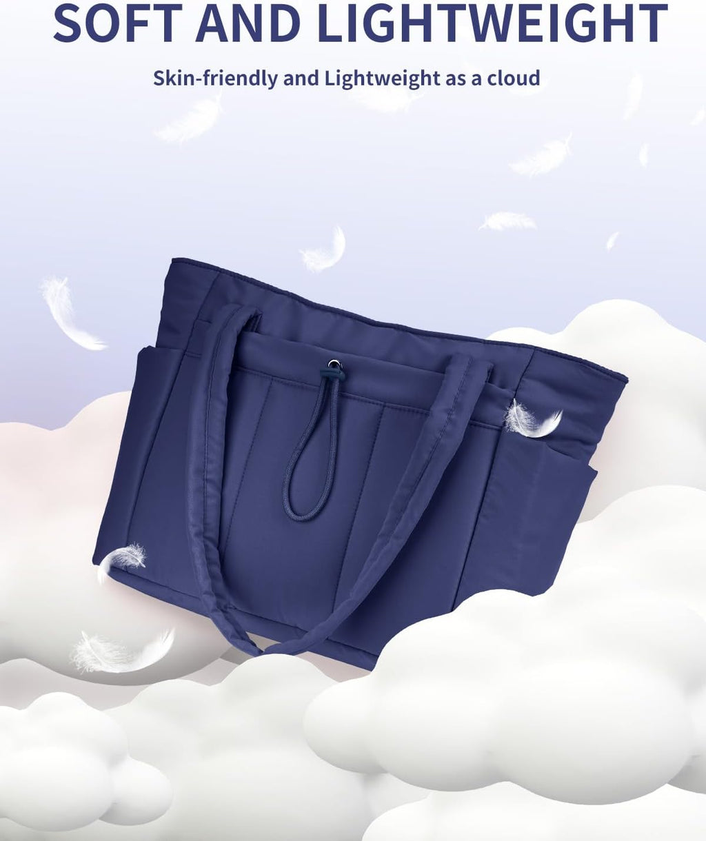 Sac Puffer matelassé avec porte-gobelet et poche pour ordinateur portable, idéal pour le voyage et le travail