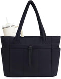 Sac Puffer Matelassé avec Porte-Gobelet et Housse pour Ordinateur Portable pour Voyage et Travail