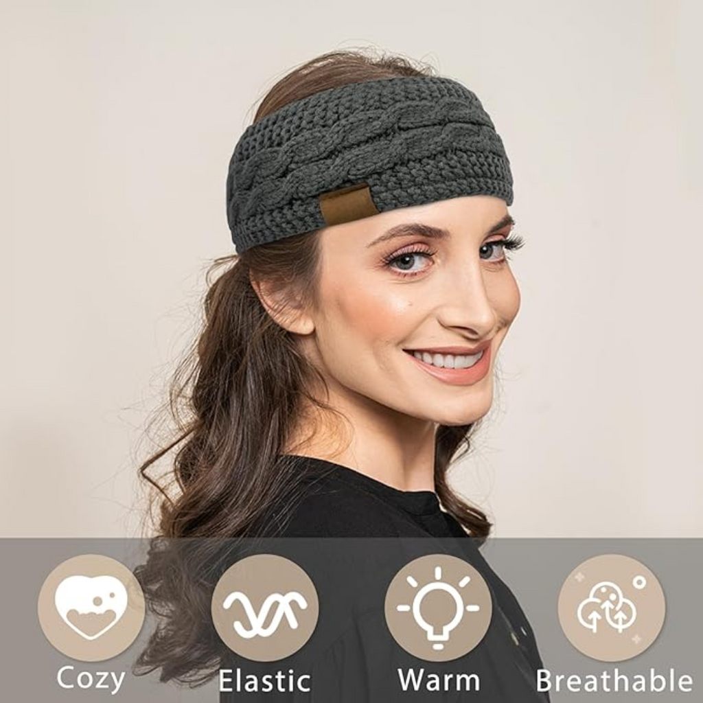 Bandeau en Tricot Chaud avec Doublure en Fleece - Cathryn