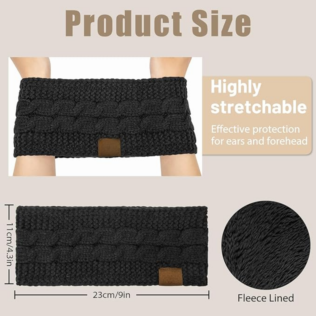 Bandeau en Tricot Chaud avec Doublure en Fleece - Cathryn