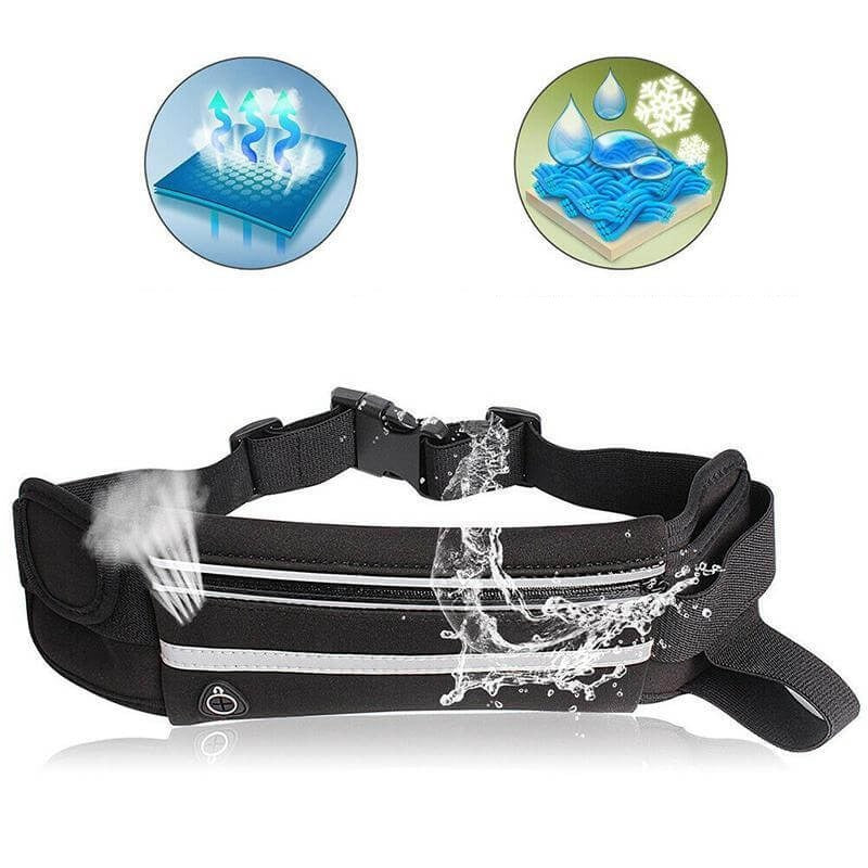 Ceinture de course résistante à l'eau – Pack de stockage de fitness et de voyage 1+1 GRATUIT