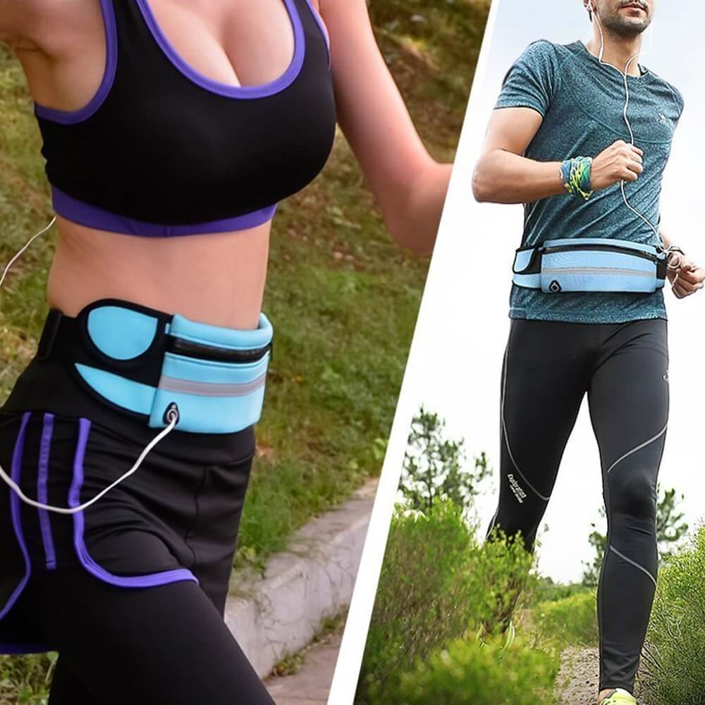 Ceinture de course résistante à l'eau – Pack de stockage de fitness et de voyage 1+1 GRATUIT