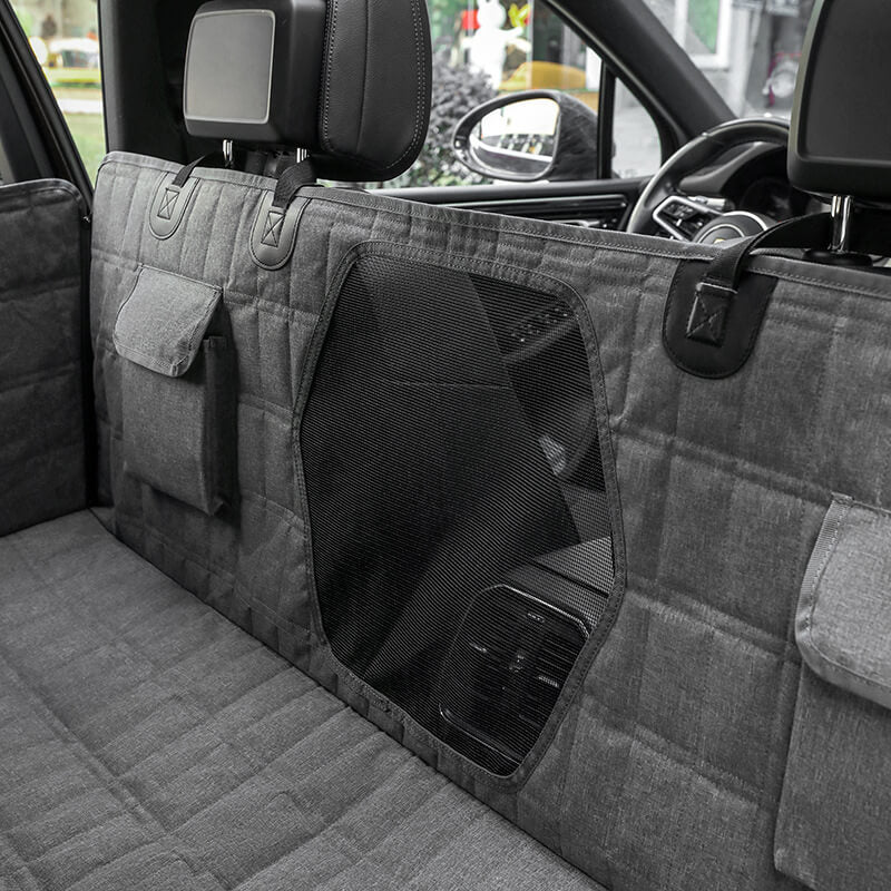 Housse de Siège de Voiture Étanche pour Chien avec Fenêtre en Maille