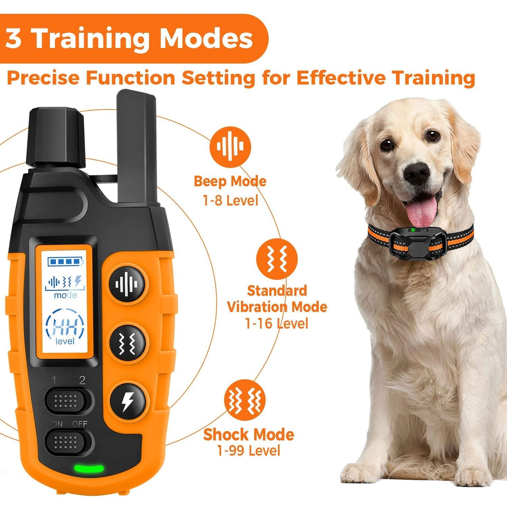Collier de Dressage Électronique Étanche pour Chien avec Télécommande de 3300Ft
