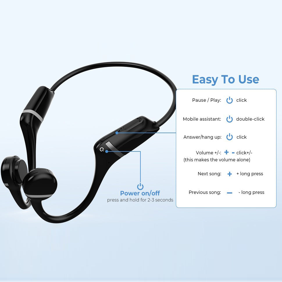 Casque sans fil étanche à oreilles ouvertes pour une utilisation active
