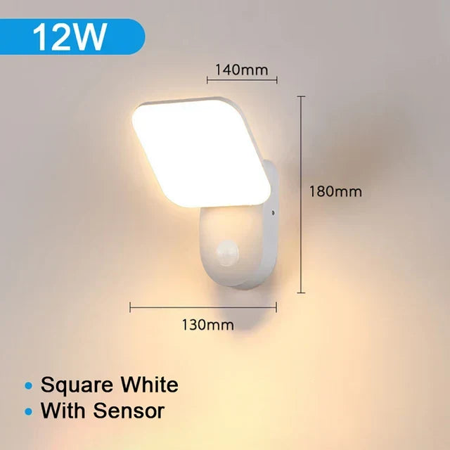 Applique Murale LED Extérieure Étanche avec Capteur de Mouvement PIR