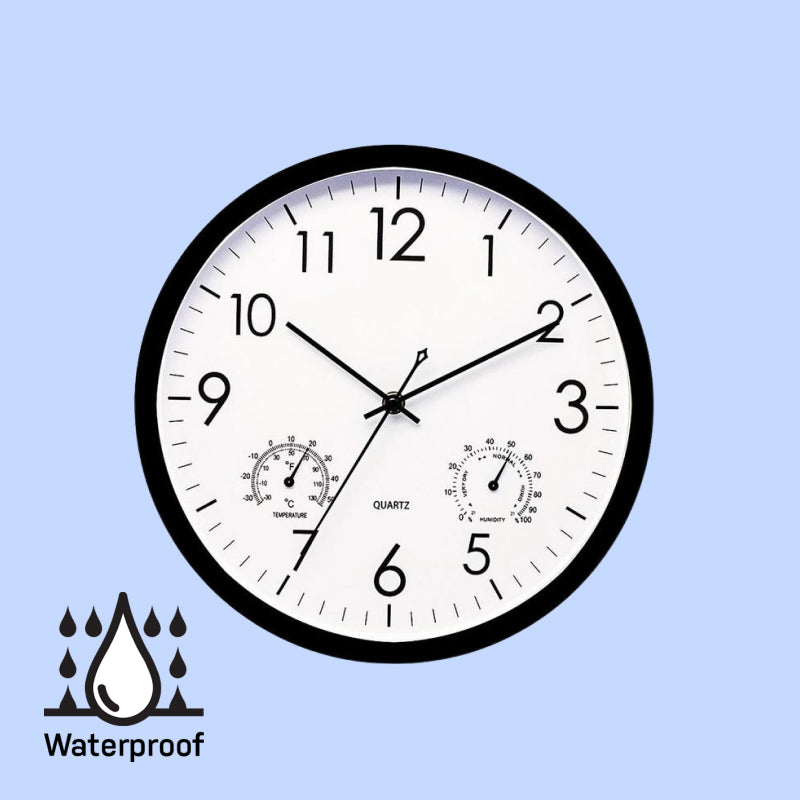 Horloge de jardin extérieure étanche avec thermomètre