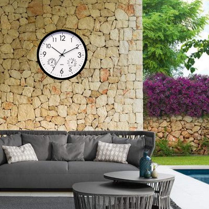 Horloge de jardin extérieure étanche avec thermomètre