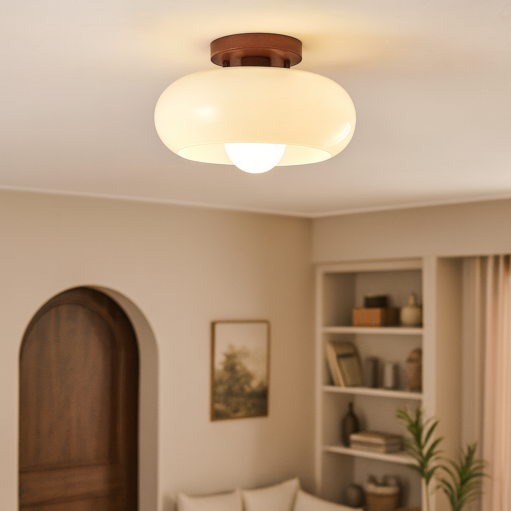 Élégante lampe de plafond Bauhaus couleur crème