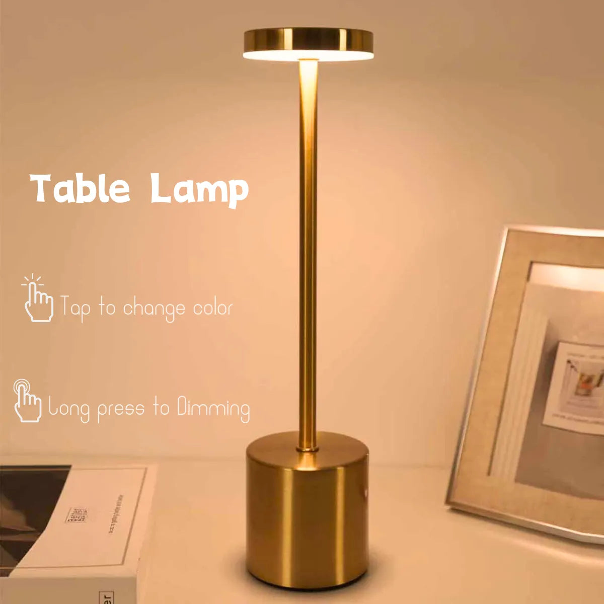 Lampe de Table LED Métallique Sans Fil - LumiMetal