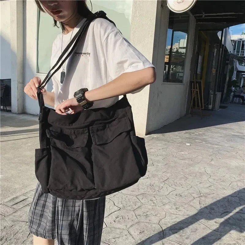 Sac à bandoulière en toile pour femmes – Vintage et spacieux
