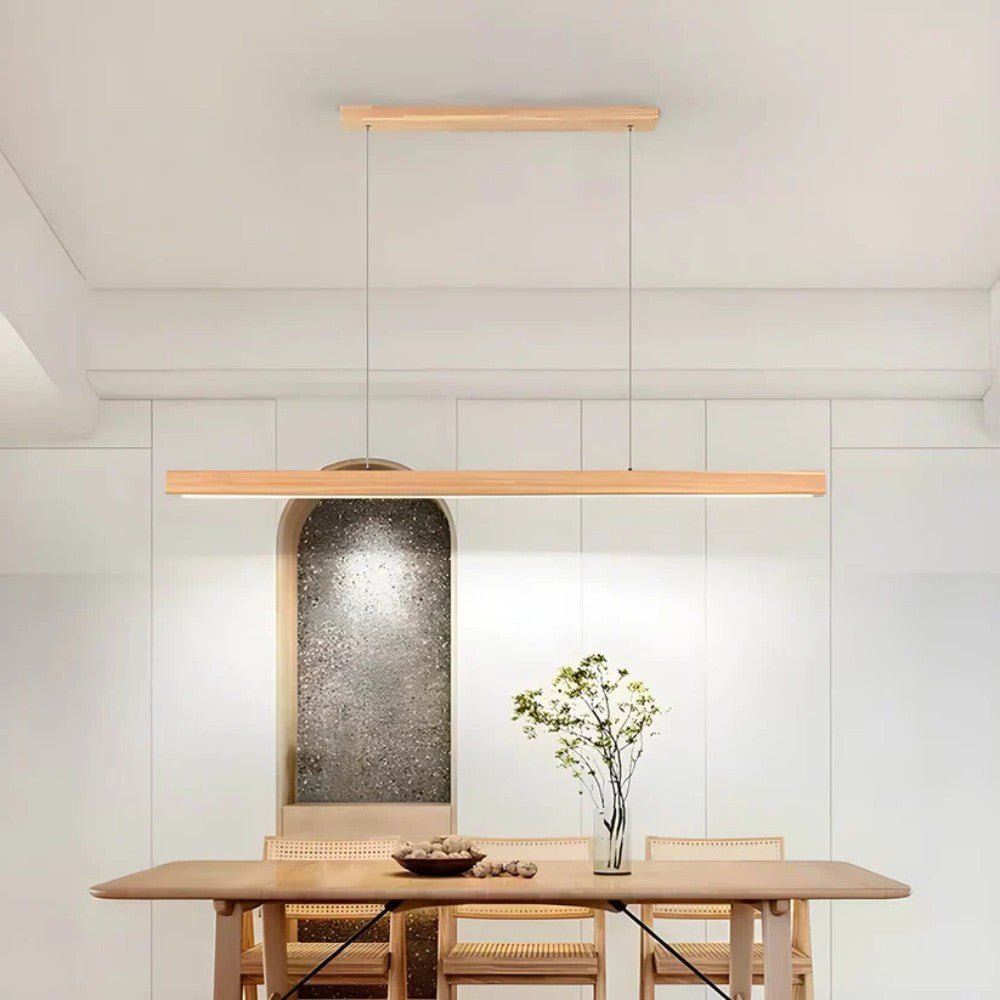 Suspension Linéaire en Bois pour Cuisine