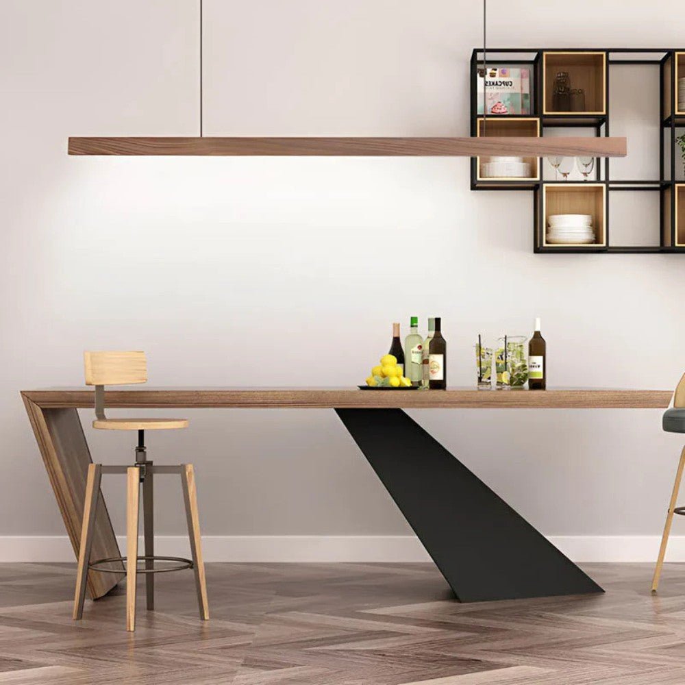 Suspension Linéaire en Bois pour Cuisine