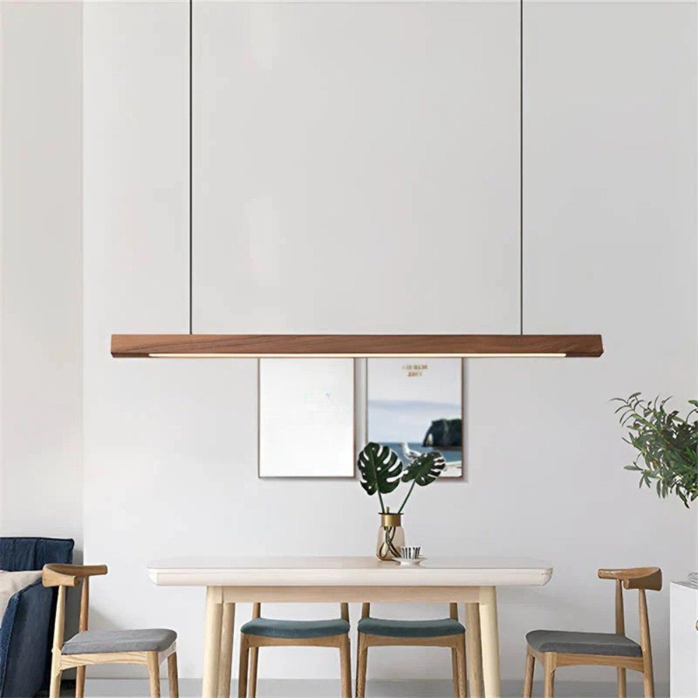 Suspension Linéaire en Bois pour Cuisine
