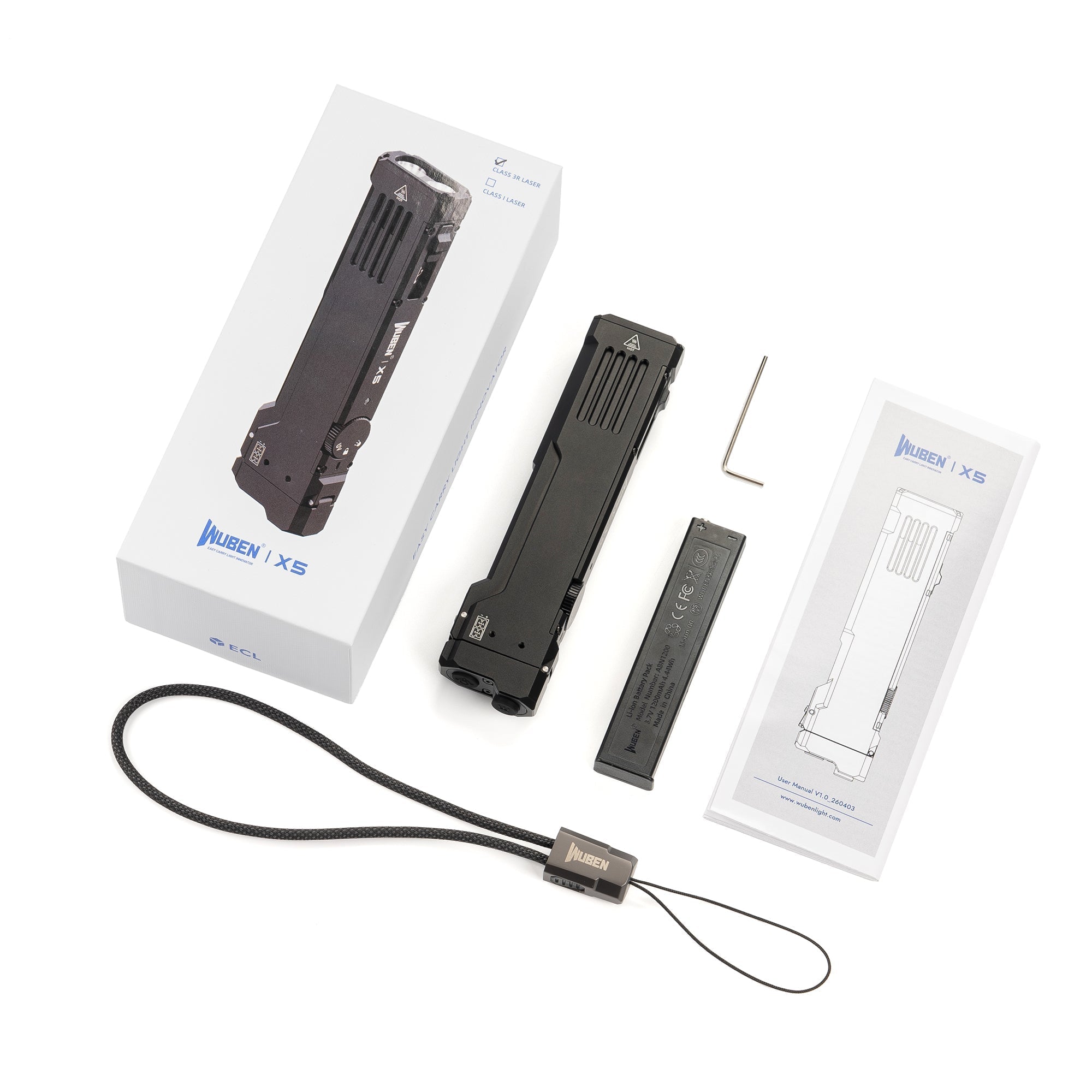 WUBEN X5 3-en-1 Lampe de poche EDC compacte 1300 Lumens