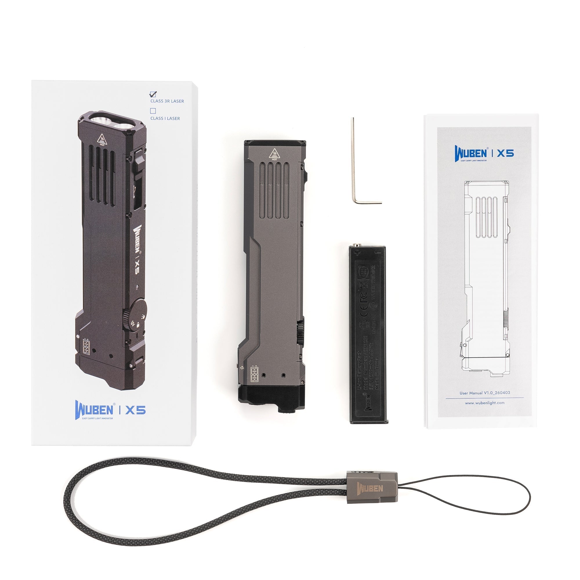 WUBEN X5 3-en-1 Lampe de poche EDC compacte 1300 Lumens