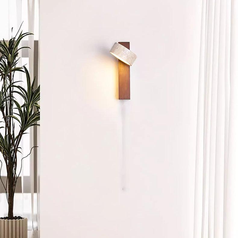 Lampe Murale en Travertin de Couleur Ivoire