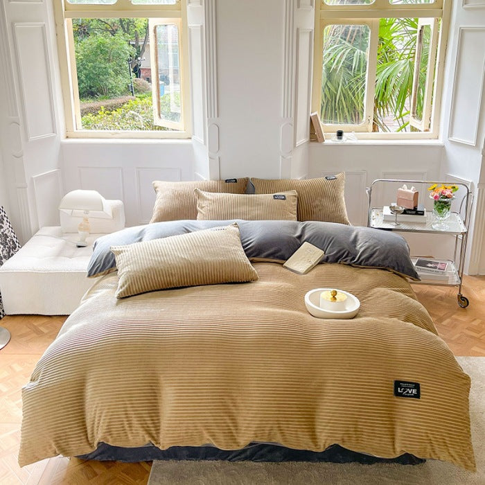 Restavia™ | Housse de couette en polaire corail ultra douce (Incl. 4 taies d'oreiller)
