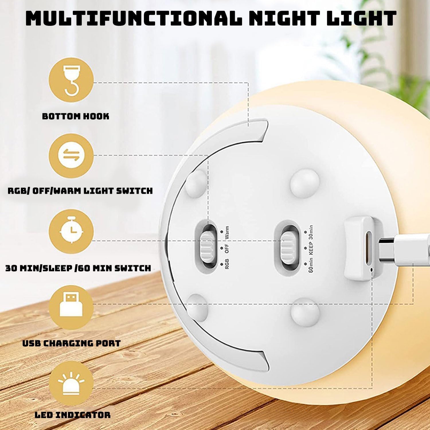 Lampe de Nuit pour Allaitement | Silicone Sans BPA | Amie des Yeux