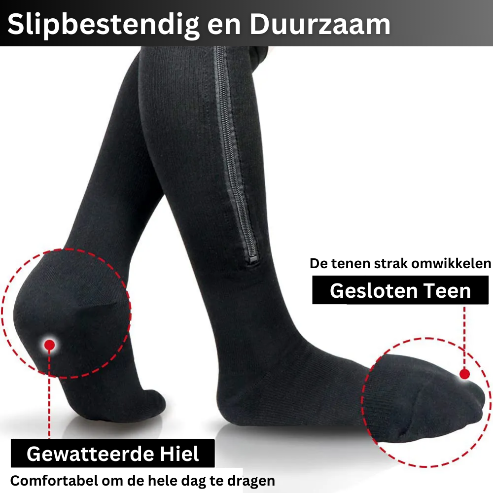 Chaussettes de Compression 2.0 Avec Fermeture Éclair | Confort Amélioré