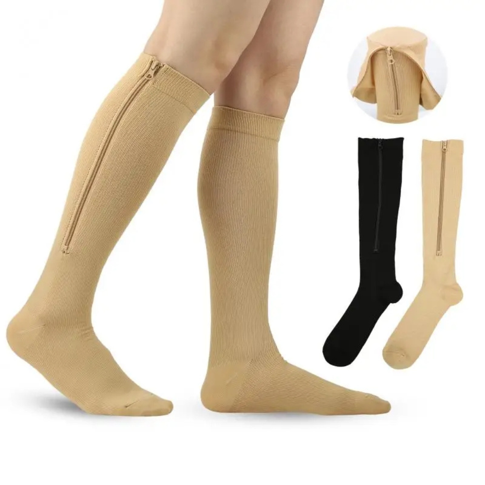 Chaussettes de Compression 2.0 Avec Fermeture Éclair | Confort Amélioré