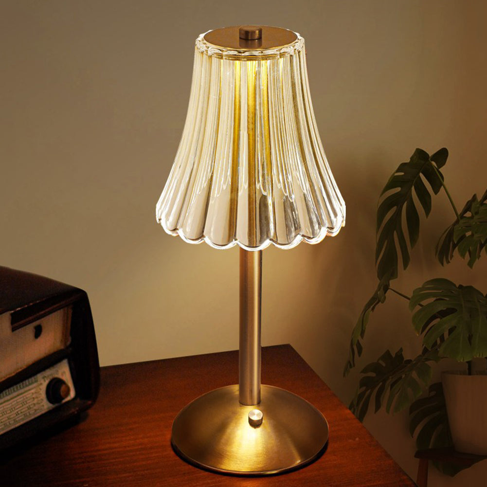 Lampe de Table en Cristal Doré - Aurora Luxe