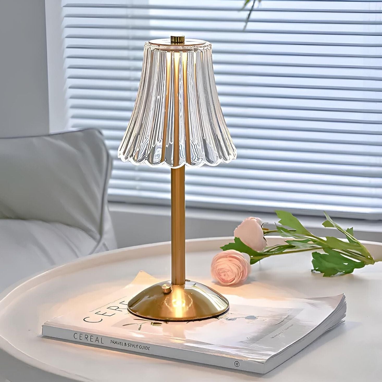 Lampe de Table en Cristal Doré - Aurora Luxe
