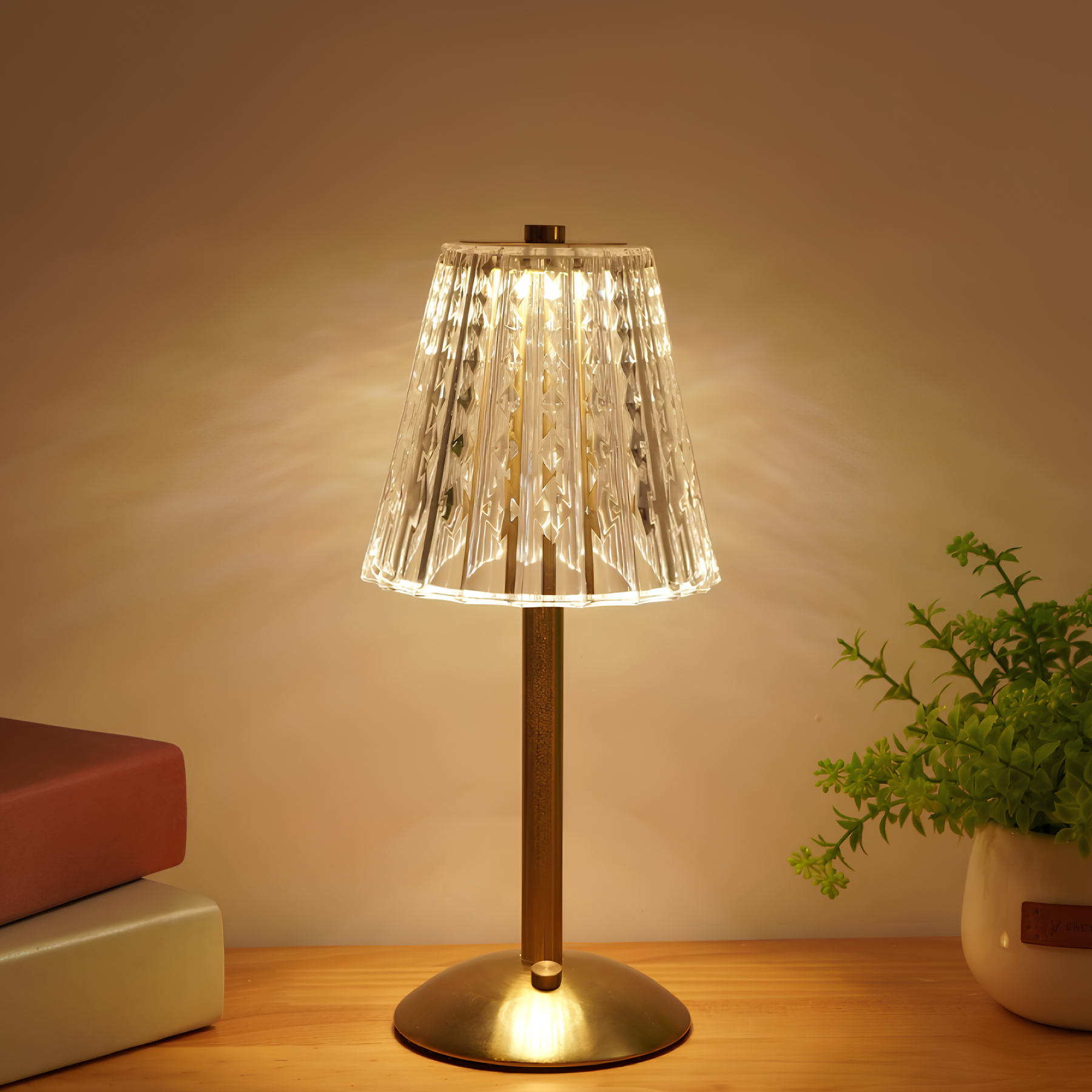 Lampe de Table en Cristal Doré - Aurora Luxe