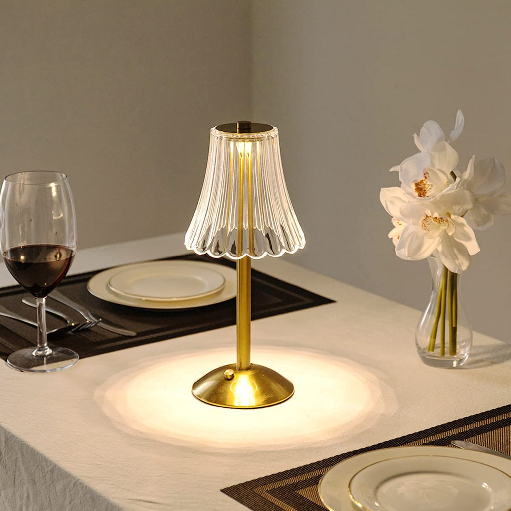 Lampe de Table en Cristal Doré - Aurora Luxe
