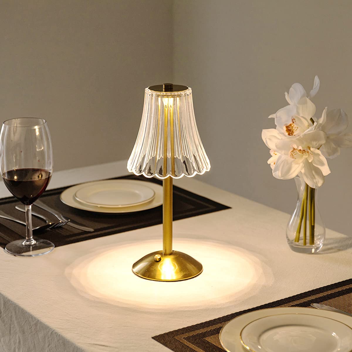 Lampe de Table en Cristal Doré - Aurora Luxe